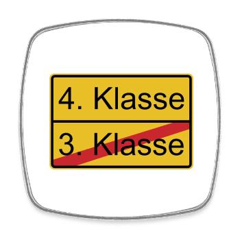 4. Klasse nicht 3. Klasse - Viereckiger Kühlschrankmagnet - Weiß - Vorne