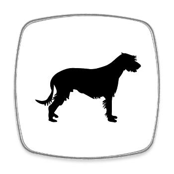 Irischer Wolfshund Silhouette Vektor - Viereckiger Kühlschrankmagnet - Weiß - Vorne