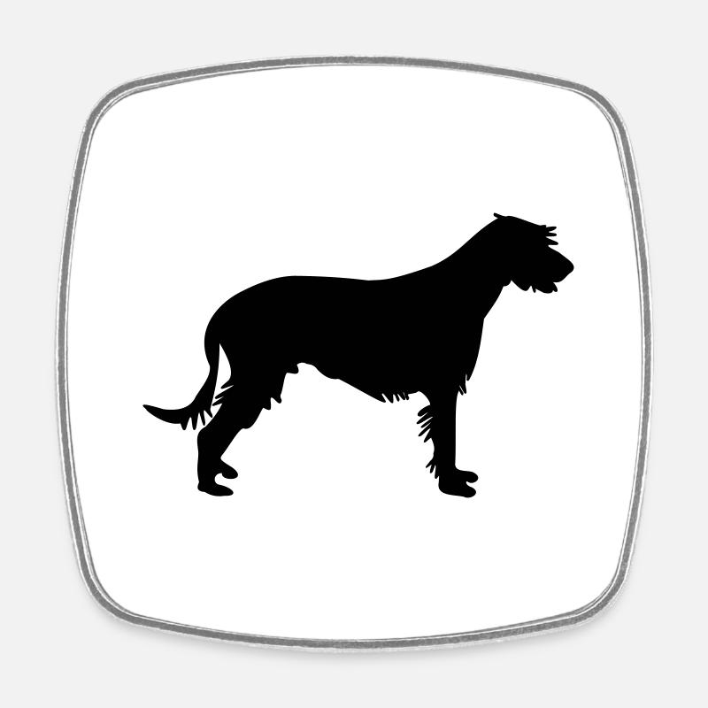 Irish wolfhound silhouette vector - Square fridge magnet - white