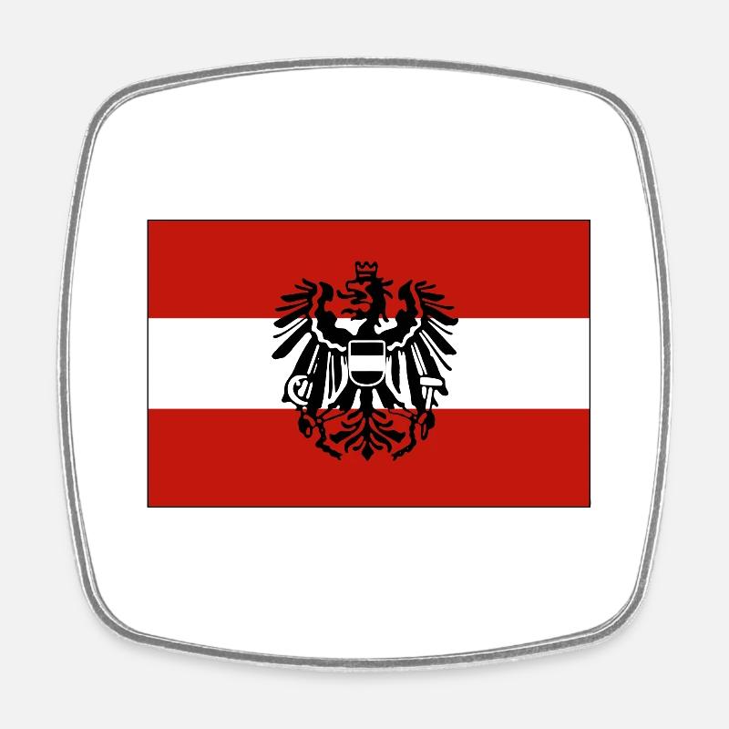 Austria Mask - Square fridge magnet - white