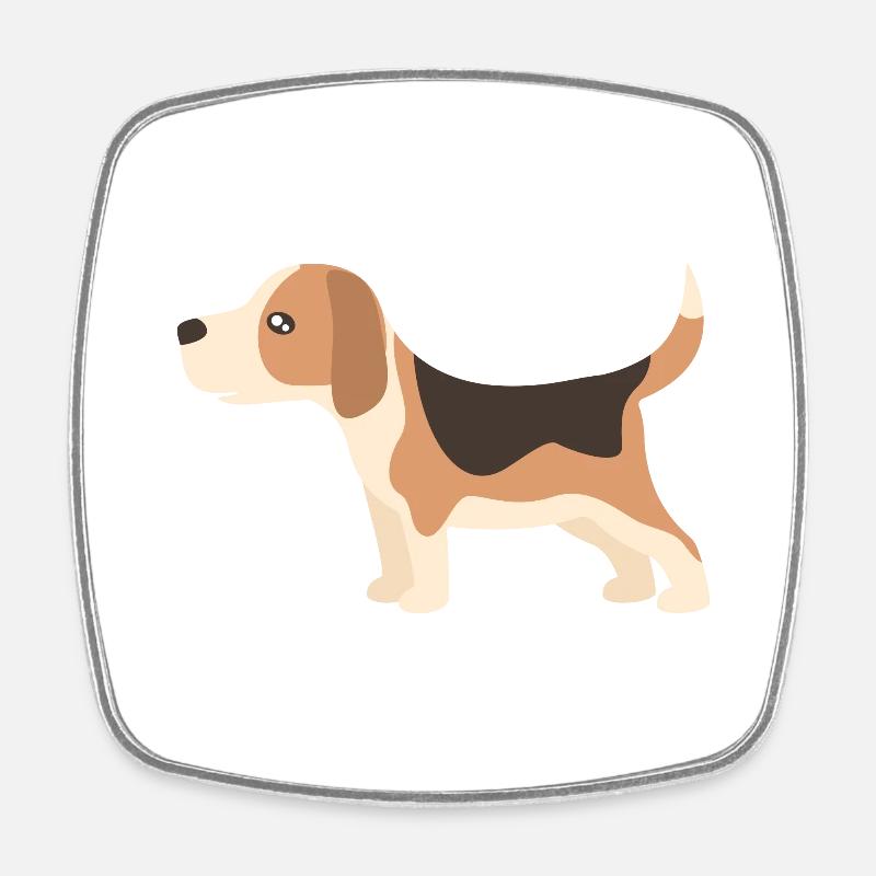 beagle - Magnet carré - blanc