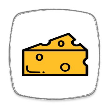 cheese - Square fridge magnet - white - Front