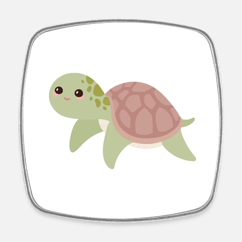 turtle - Square fridge magnet - white