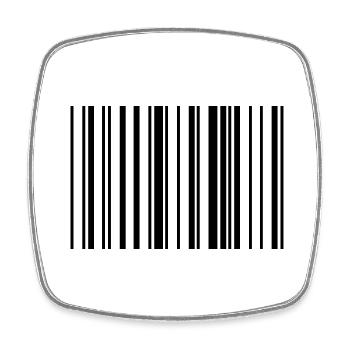 Bande de code à barres rayée - Magnet carré - blanc - Devant