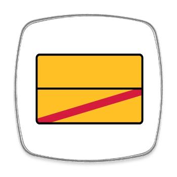 Place name sign blank - fill in yourself! - Square fridge magnet - white - Front