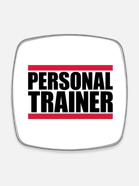 Logo de l'entraîneur personnel - Magnet carré - blanc