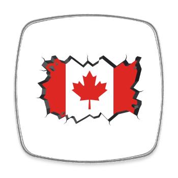 Drapeau du Canada Feuille d'érable Feuille d'érable Canada - Magnet carré - blanc - Devant
