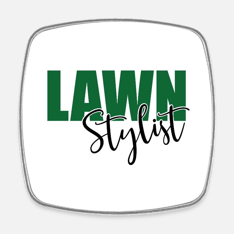 Mowing the lawn - Square fridge magnet - white