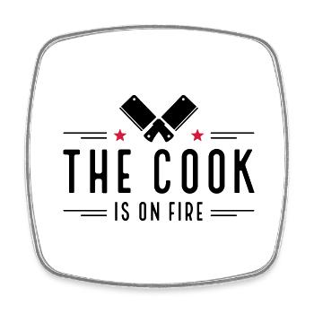 Cook - Square fridge magnet - white - Front