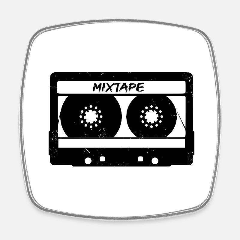 Mixtape Cassette Tape - Square fridge magnet - white