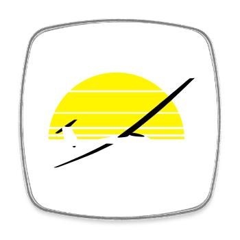 Glider Gliding Glider Glider Pilot Pilot - Square fridge magnet - white - Front
