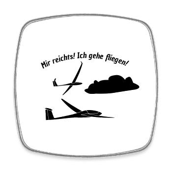 Segelflugzeug Segelfliegen Segelflieger Pilot - Viereckiger Kühlschrankmagnet - Weiß - Vorne