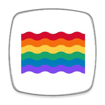 Wavy rainbow gay pride flag - Square fridge magnet - white - Front