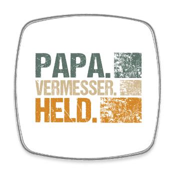 Vermesser Geometer Papa Held Geschenkidee - Viereckiger Kühlschrankmagnet - Weiß - Vorne