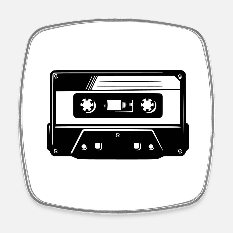 Kassette - Viereckiger Kühlschrankmagnet - Weiß