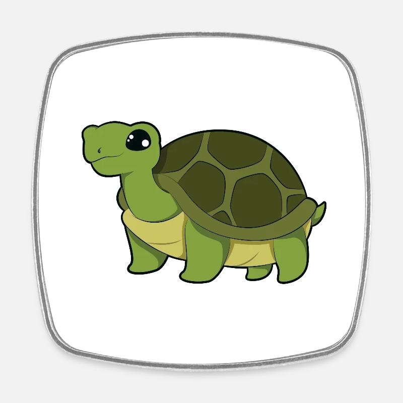 Schildkröte - Viereckiger Kühlschrankmagnet - Weiß