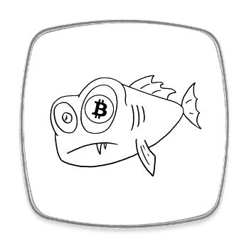 bitcoin poisson à l’œil bitcoin - Magnet carré - blanc - Devant