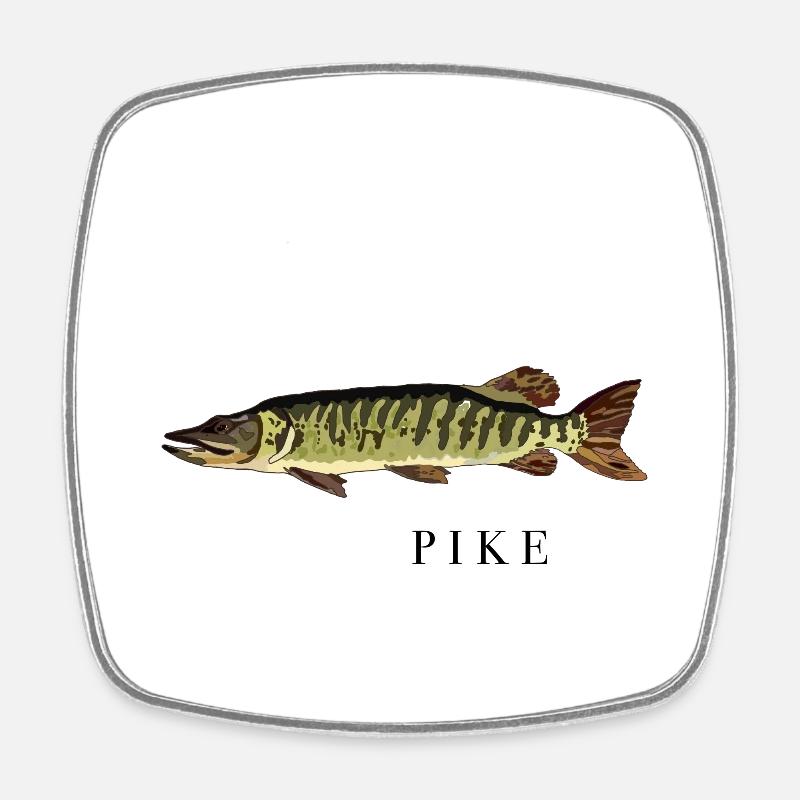 The pike - Square fridge magnet - white