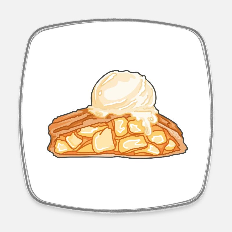 Apfelstrudel - Viereckiger Kühlschrankmagnet - Weiß