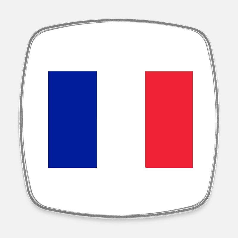 Drapeau français - Magnet carré - blanc