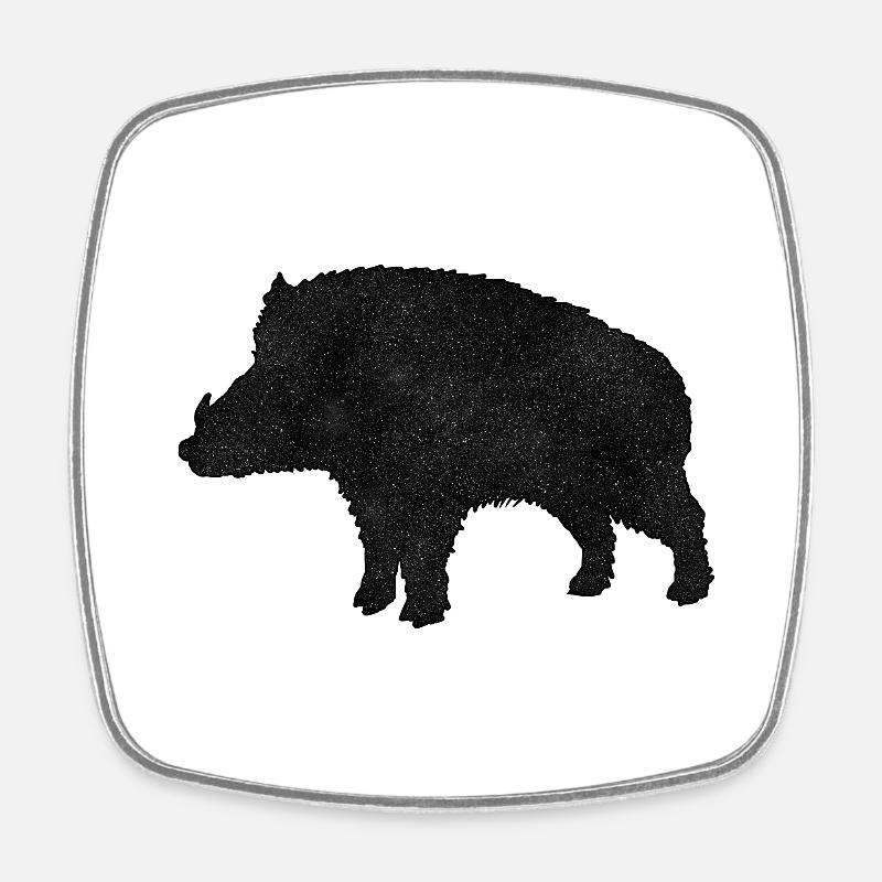 Wildschwein - Viereckiger Kühlschrankmagnet - Weiß