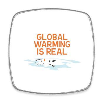 DIE GLOBALE ERWÄRMUNG IST REAL - Viereckiger Kühlschrankmagnet - Weiß - Vorne