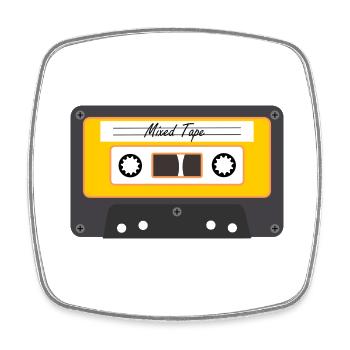 Alte Kassette - Viereckiger Kühlschrankmagnet - Weiß - Vorne