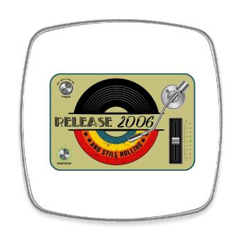 2006 birthday 16 years 16th anniversary retro release - Square fridge magnet - white - Front