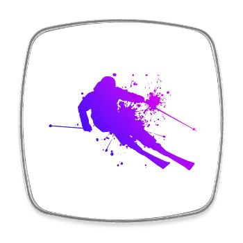 Skiing Skiing Ski Women Skiers Stunt Ski - Square fridge magnet - white - Front