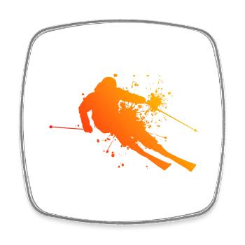 Wintersport Skifahren Stunt Ski Freestyle Skifahre - Viereckiger Kühlschrankmagnet - Weiß - Vorne