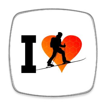 Ski Mountaineering Ski Touring Men's Ski Tour - Square fridge magnet - white - Front