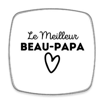 le meilleur beau papa coeur cadeau original - Magnet carré - blanc - Devant