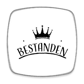 Krone Prüfung bestanden schwarz Tshirt design - Viereckiger Kühlschrankmagnet - Weiß - Vorne