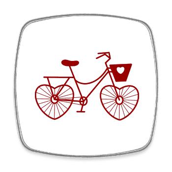 Fahrrad Liebe / Bike Lover / Valentinstag - Viereckiger Kühlschrankmagnet - Weiß - Vorne