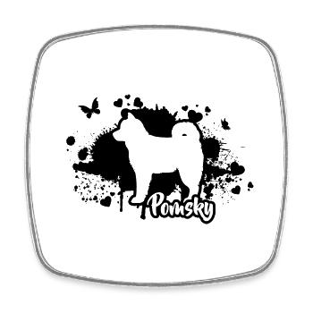 POMSKY Dog Dog Dogs Wilsigns - Square fridge magnet - white - Front