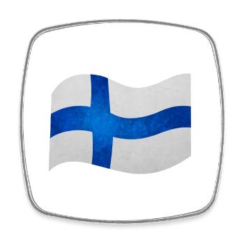 Carte/Drapeau de la Finlande - Magnet carré - blanc - Devant