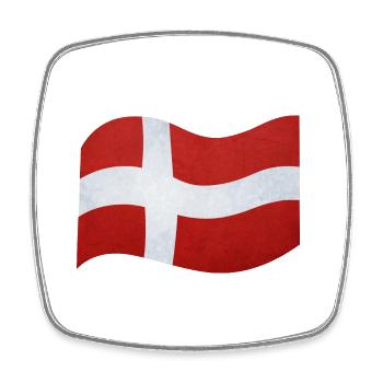 Dänemark - Viereckiger Kühlschrankmagnet - Weiß - Vorne