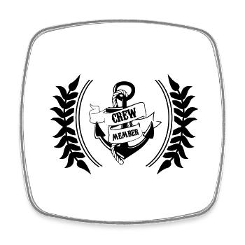 Anker Crew Member Wappen - Viereckiger Kühlschrankmagnet - Weiß - Vorne