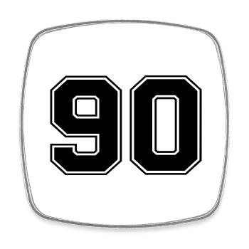 90 - Viereckiger Kühlschrankmagnet - Weiß - Vorne