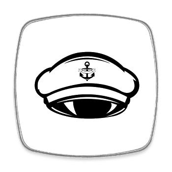 Beanie Captain - Square fridge magnet - white - Front