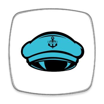 Beanie Captain - Square fridge magnet - white - Front