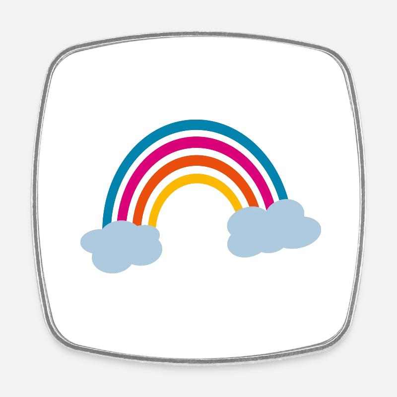 RAINBOW - Square fridge magnet - white