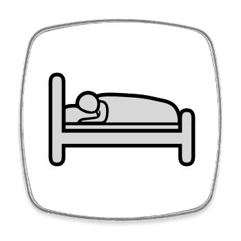 Icon Sleeping Bed - Square fridge magnet - white - Front