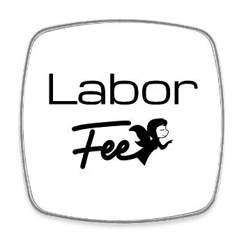 Labor Fee Laborfee - Viereckiger Kühlschrankmagnet - Weiß - Vorne