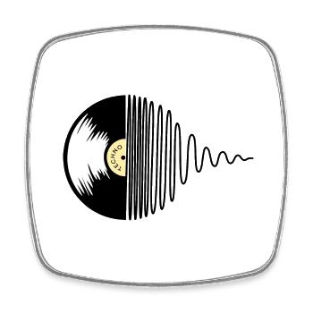 Techno Platte - Viereckiger Kühlschrankmagnet - Weiß - Vorne
