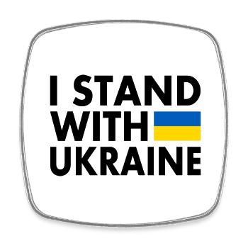 I stand with ukraine - Viereckiger Kühlschrankmagnet - Weiß - Vorne