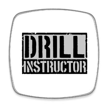 Shield Drill Instructor - Square fridge magnet - white - Front