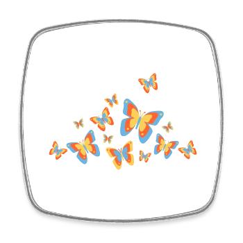 Papillon Papillon Insectes Printemps Été coloré - Magnet carré - blanc - Devant
