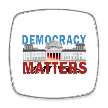 Demokratie Democracy Matters Bundestag Berlin - Viereckiger Kühlschrankmagnet - Weiß - Vorne