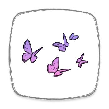 rosa schmetterlinge lila symbol schmetterling - Viereckiger Kühlschrankmagnet - Weiß - Vorne